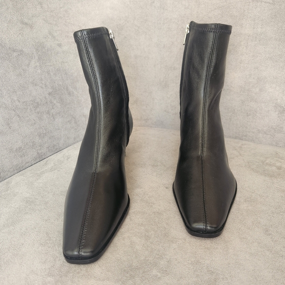 Antonio Melani dress booties 9.5 black leather stretch Mae heel classic new $200 - Picture 8 of 16